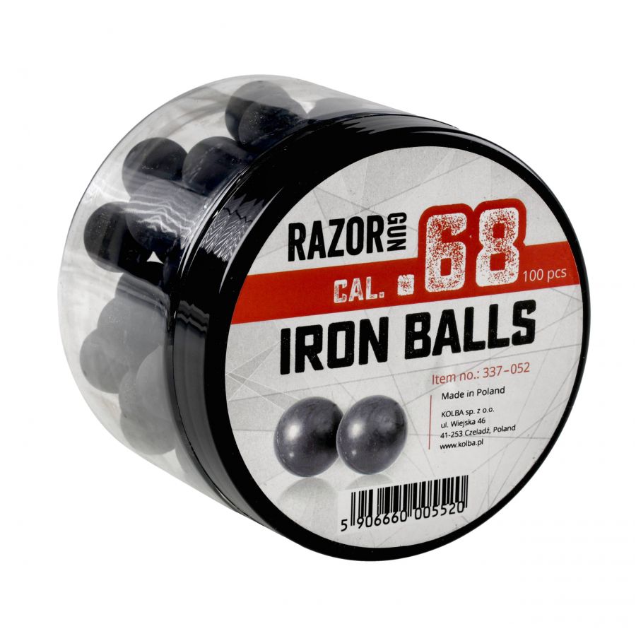 RazorGun .68 caliber rubber-metal balls / 100 pcs. for Umarex T4E HDS i SG-68 2/3