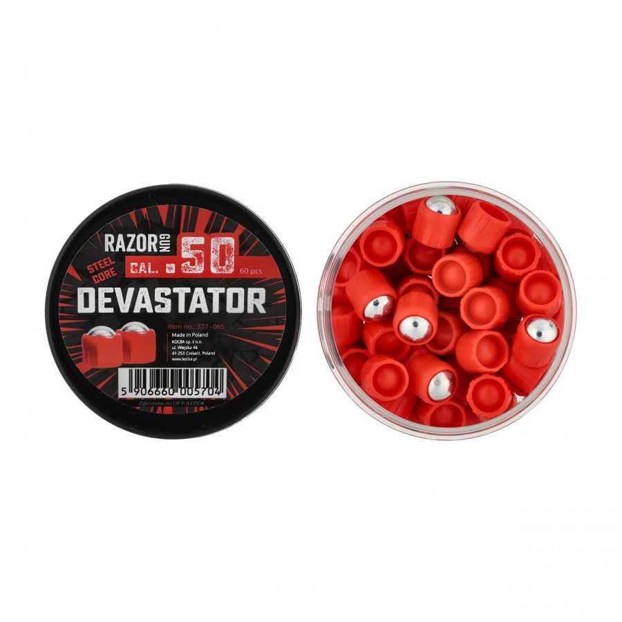 RazorGun Devastator .50 caliber Steel Core bullets / 60 pcs. for Umarex HDR50 4/16