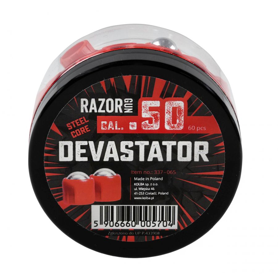 RazorGun Devastator .50 caliber Steel Core bullets / 60 pcs. for Umarex HDR50 2/16