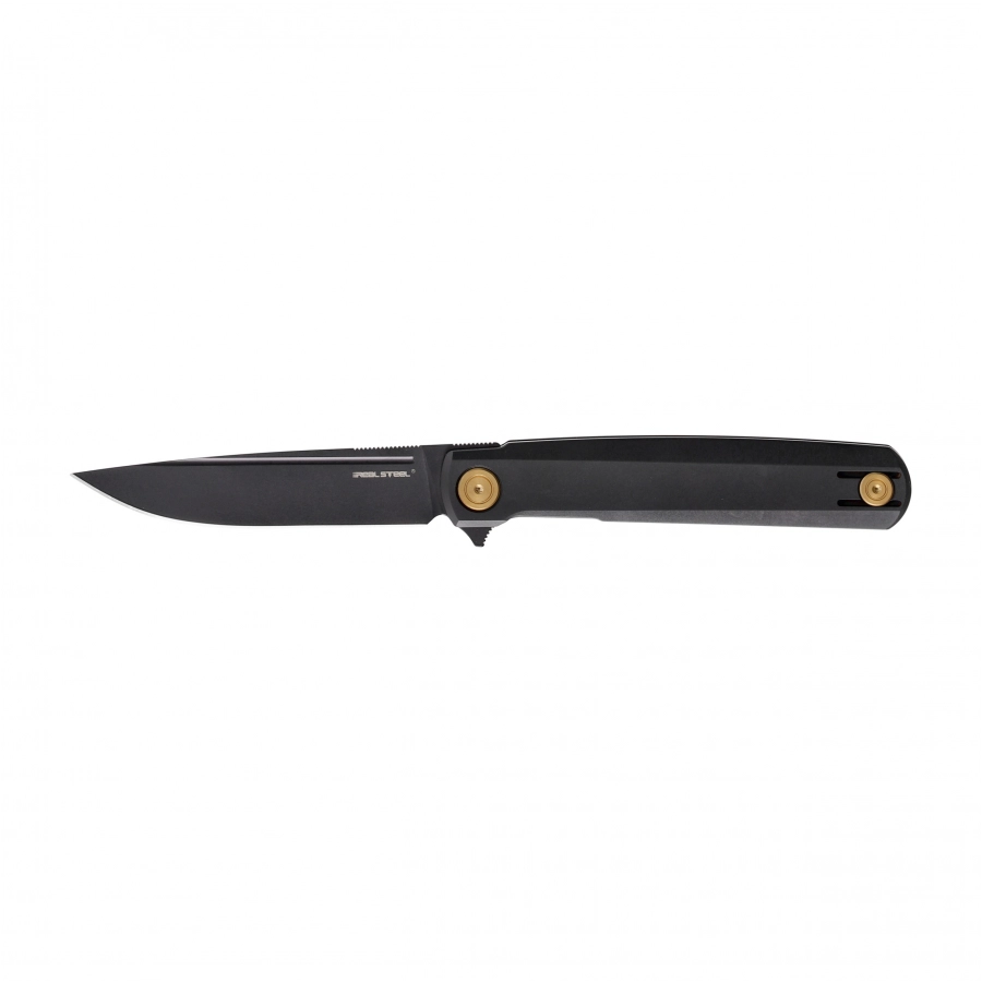 Real Steel G-Frame satin knife, black and gold, sk 1/6