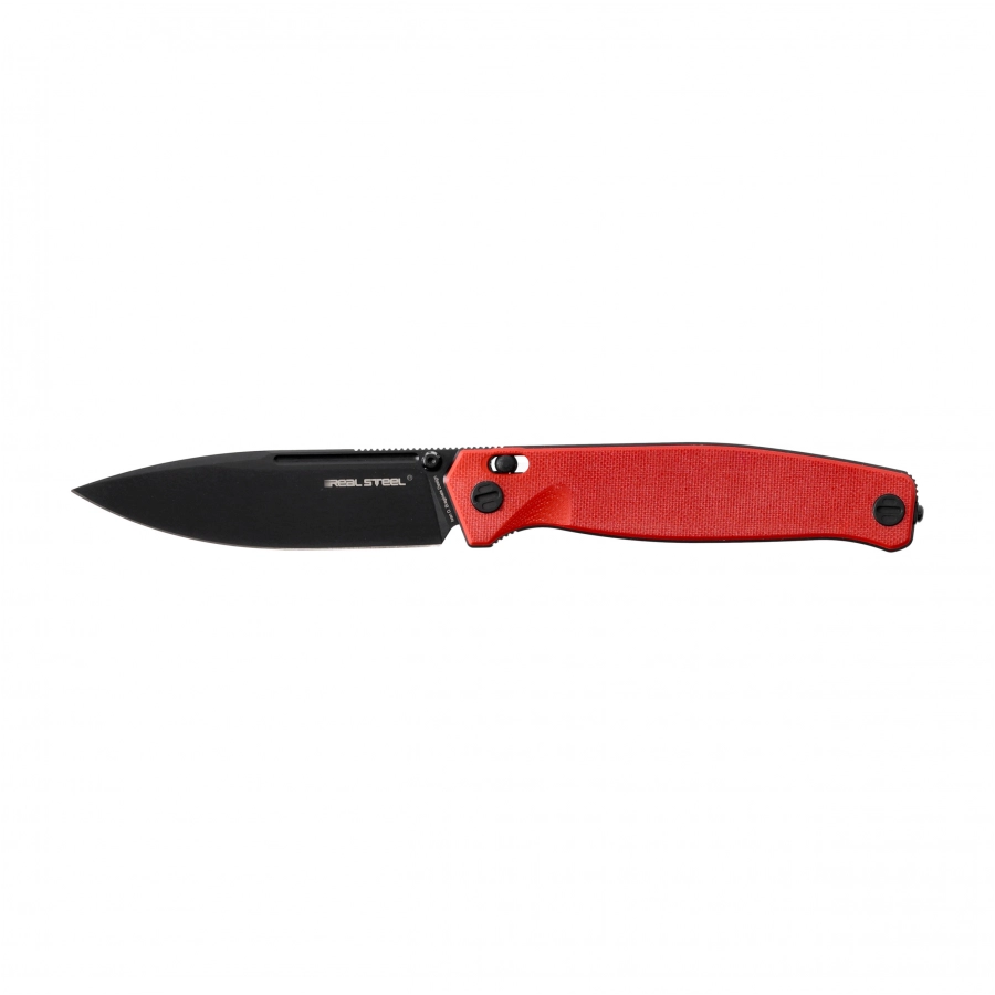 Real Steel Huginn black and red folding knife 1/6