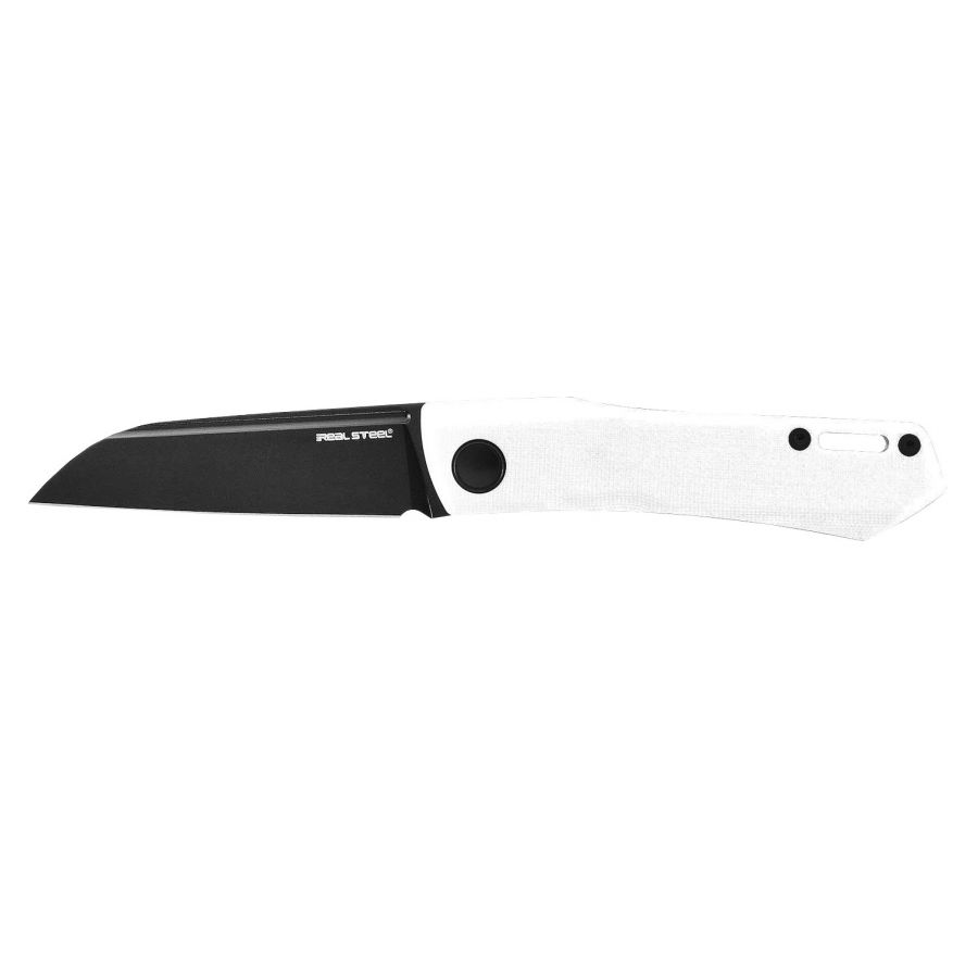 Real Steel RSK Solis Lite knife white and black, composition. 1/2