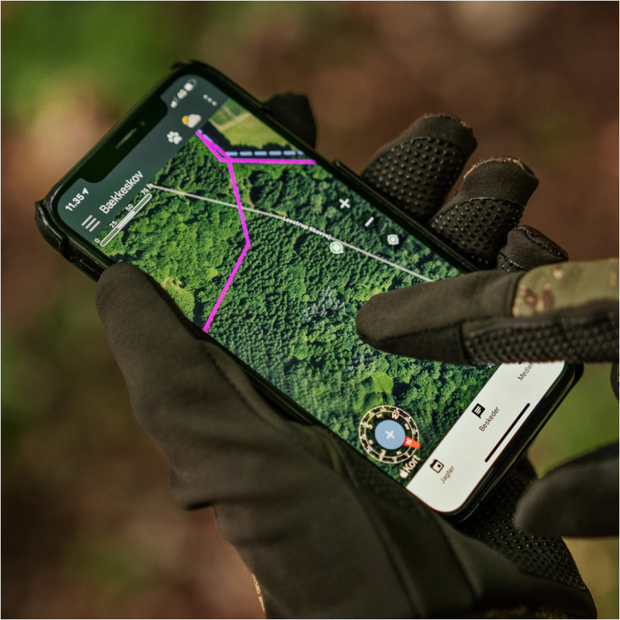 Rękawiczki męskie Härkila Deer Stalker camo polarowe AXIS MSP® Forest green 3/4