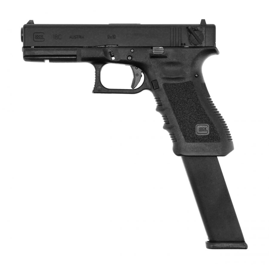 Replika pistolet ASG Glock 18C gen 3. 6 mm gas 1/10