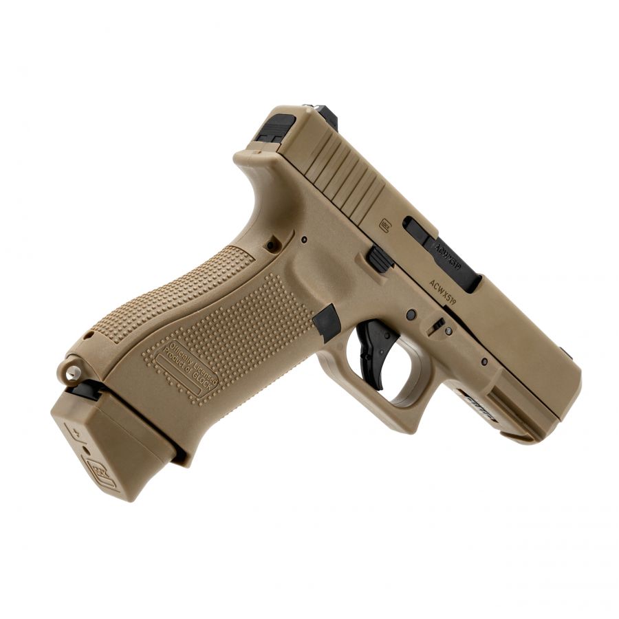 Replika pistolet ASG Glock 19X 6 mm coyote CO2 4/9