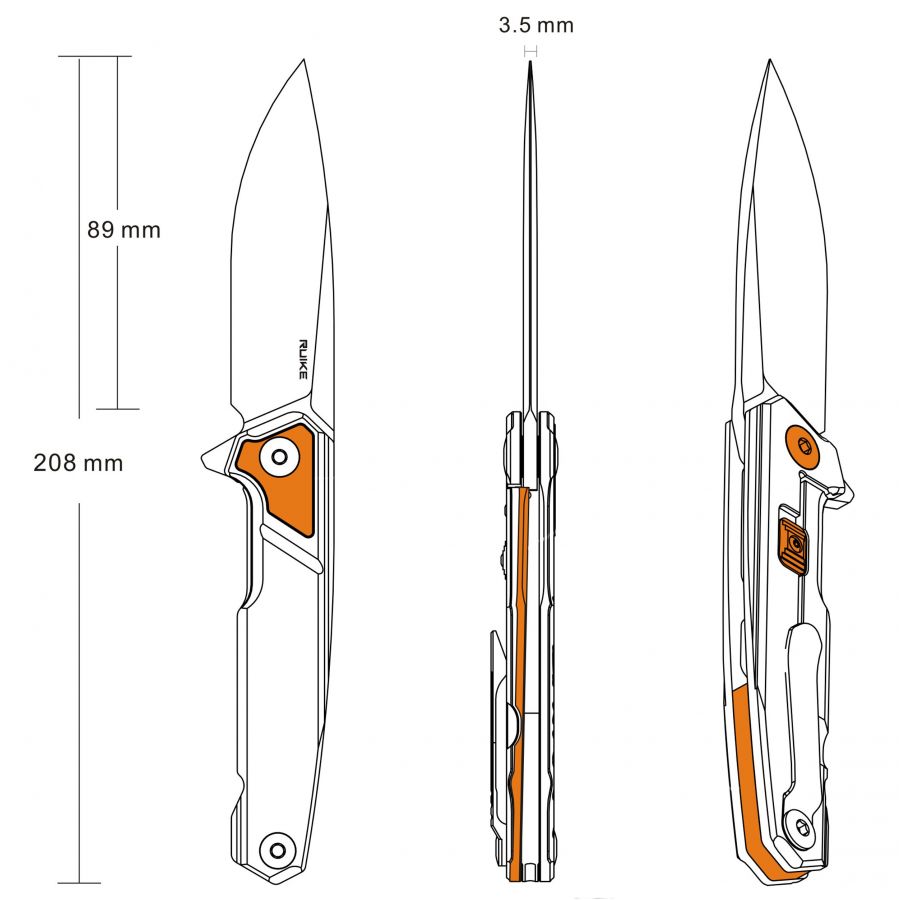 Ruike P875-SZ silver folding knife 3/3
