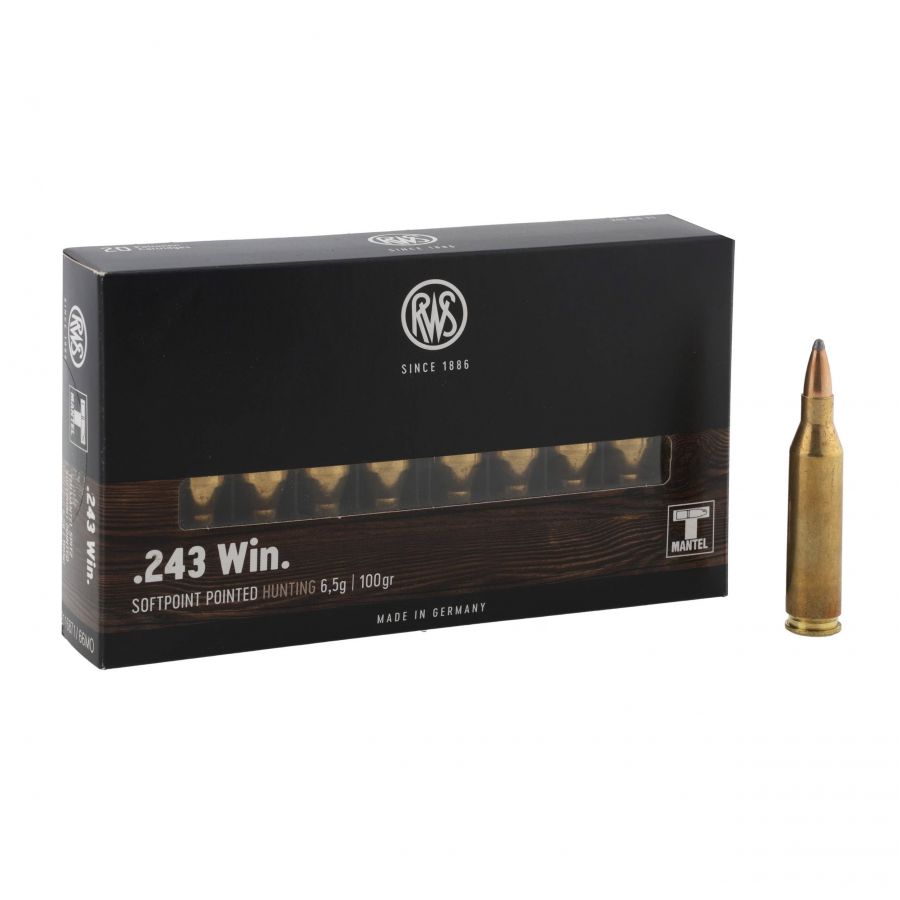 RWS ammunition cal. .243 WIN TMS 6.5 g 1/4