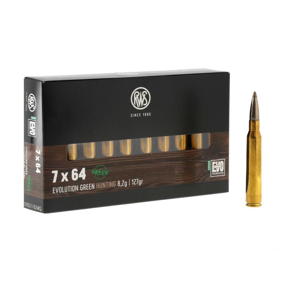 RWS ammunition cal. 7x64 EVO Green 8.2 g 1/4