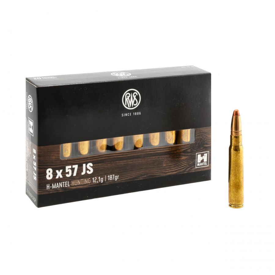 RWS cal.8x57 JS H-Mantel ammunition 12.1 g / 187 gr 1/4