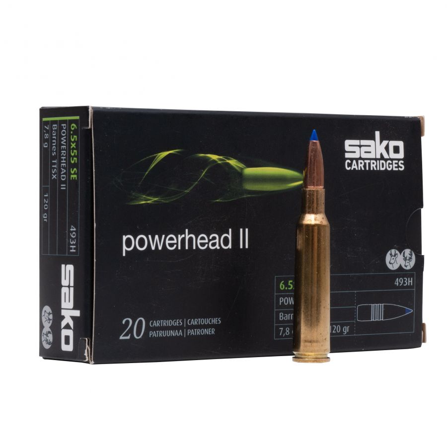 SAKO Powerhead II ammunition caliber 6.5x55 SE 7.8 g 1/3