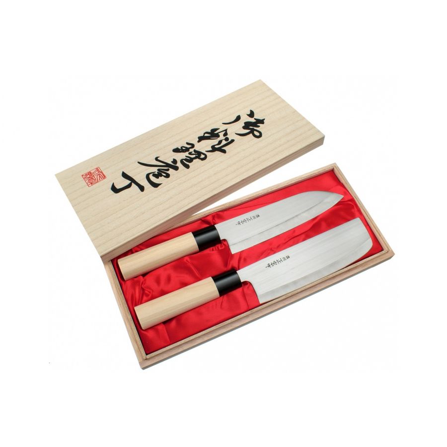 Satake Megumi Classic Santoku/Nakiri Set of 2 Knives 1/1