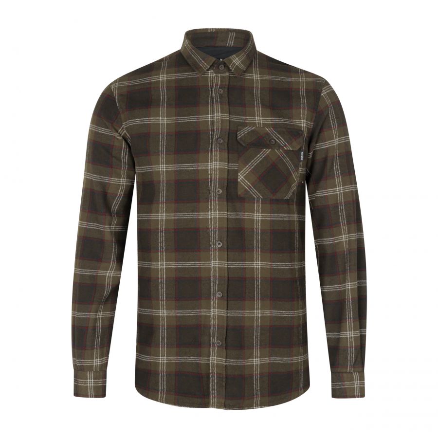 Seeland Glen Pine green check flannel shirt 1/4