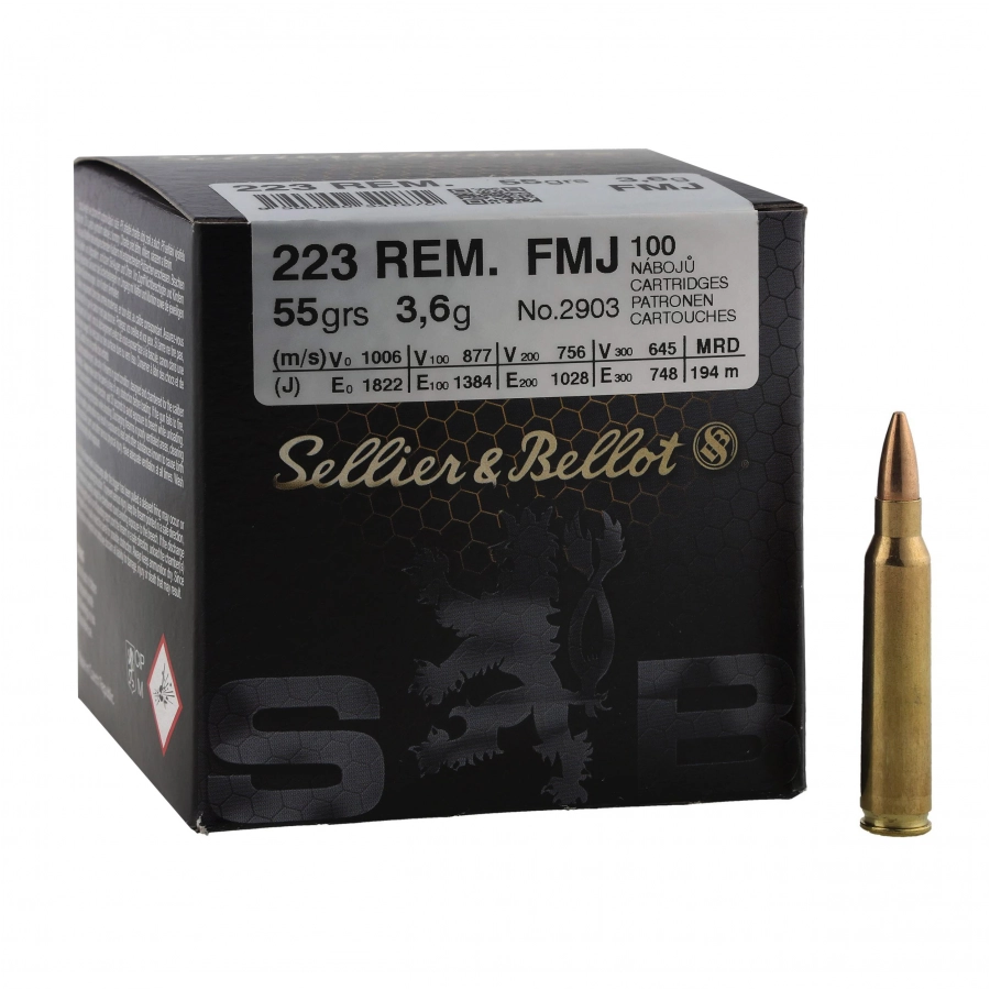 Sellier&amp;Bellot .223 Rem 3.6g/55grs FMJ ammunition 1/4