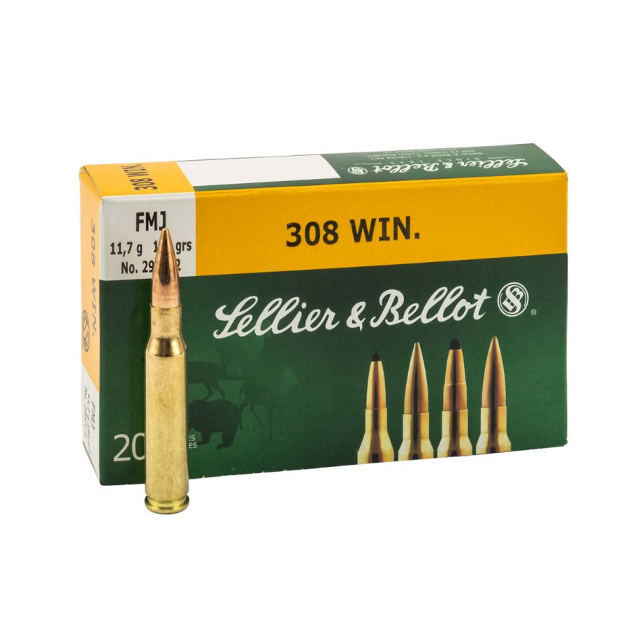 Sellier&amp;Bellot .308 Win 11.7g/180grs FMJ ammunition 1/1