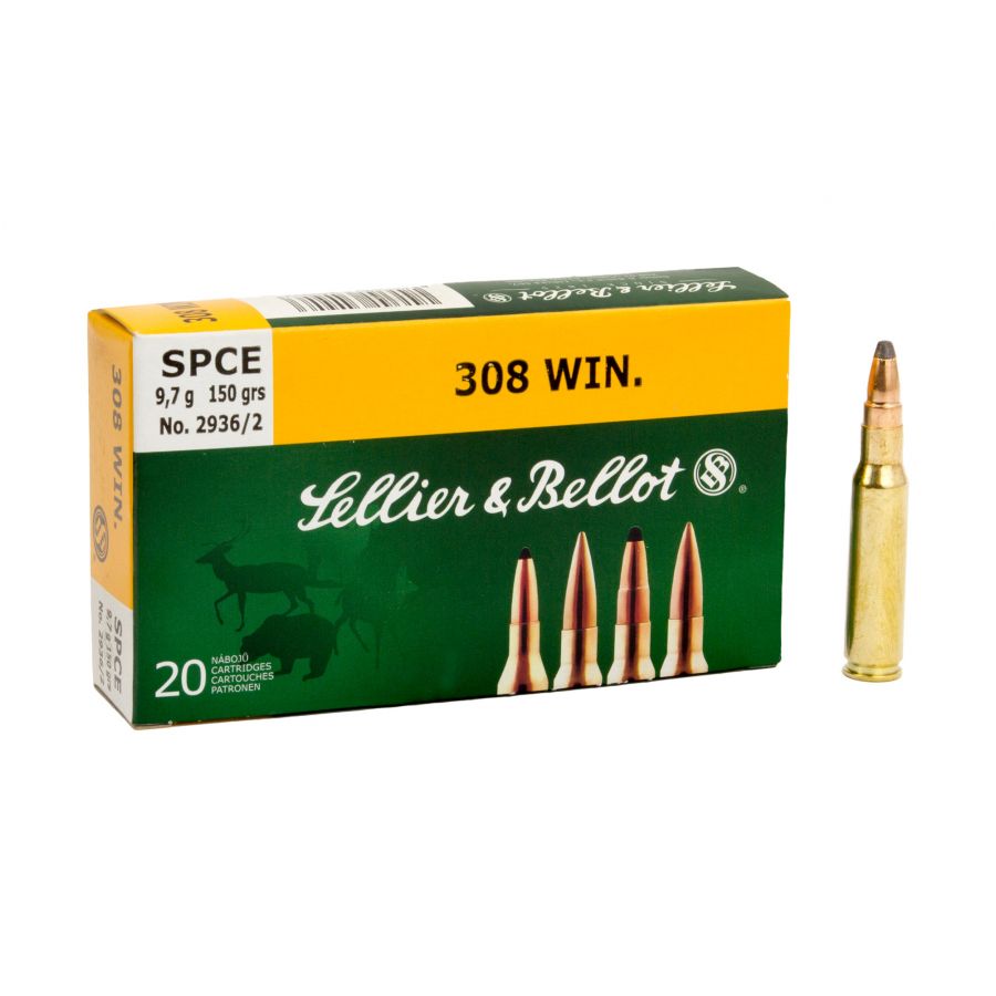 Sellier&amp;Bellot .308 Win 9.7g/150grs SPCE ammunition 1/2