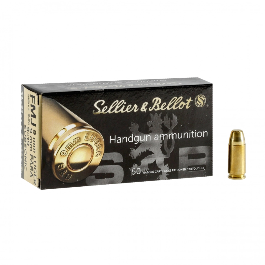 Sellier&Bellot 9mm Luger 9g FMJ SUBSONIC ammunition 1/4