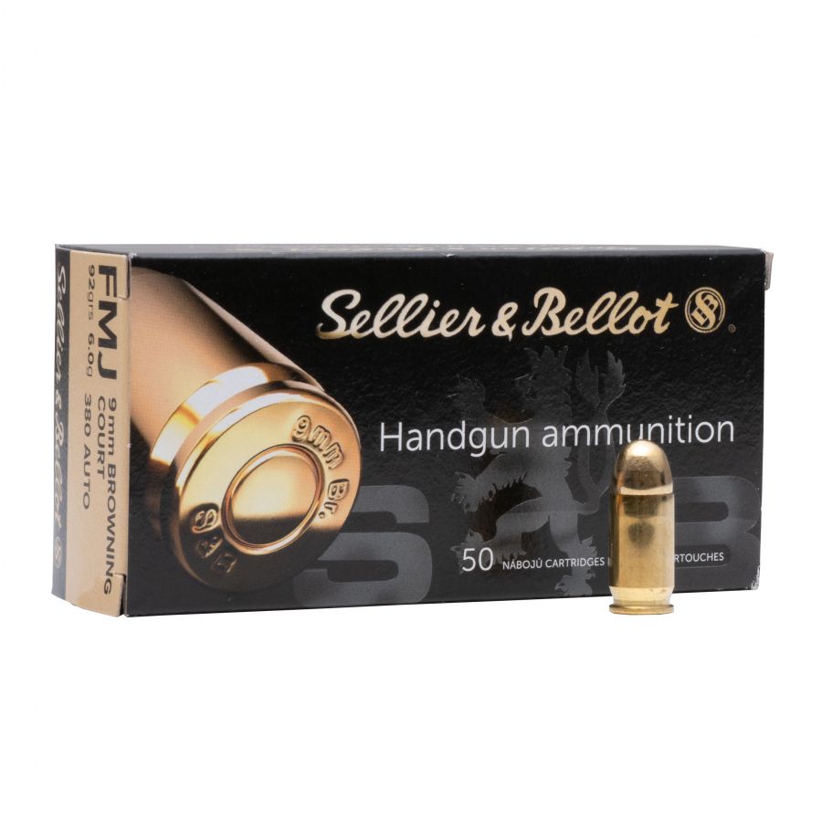 Sellier&amp;Bellot Ammunition Cal. 9mm Brow/.380 FMJ 6g 1/4