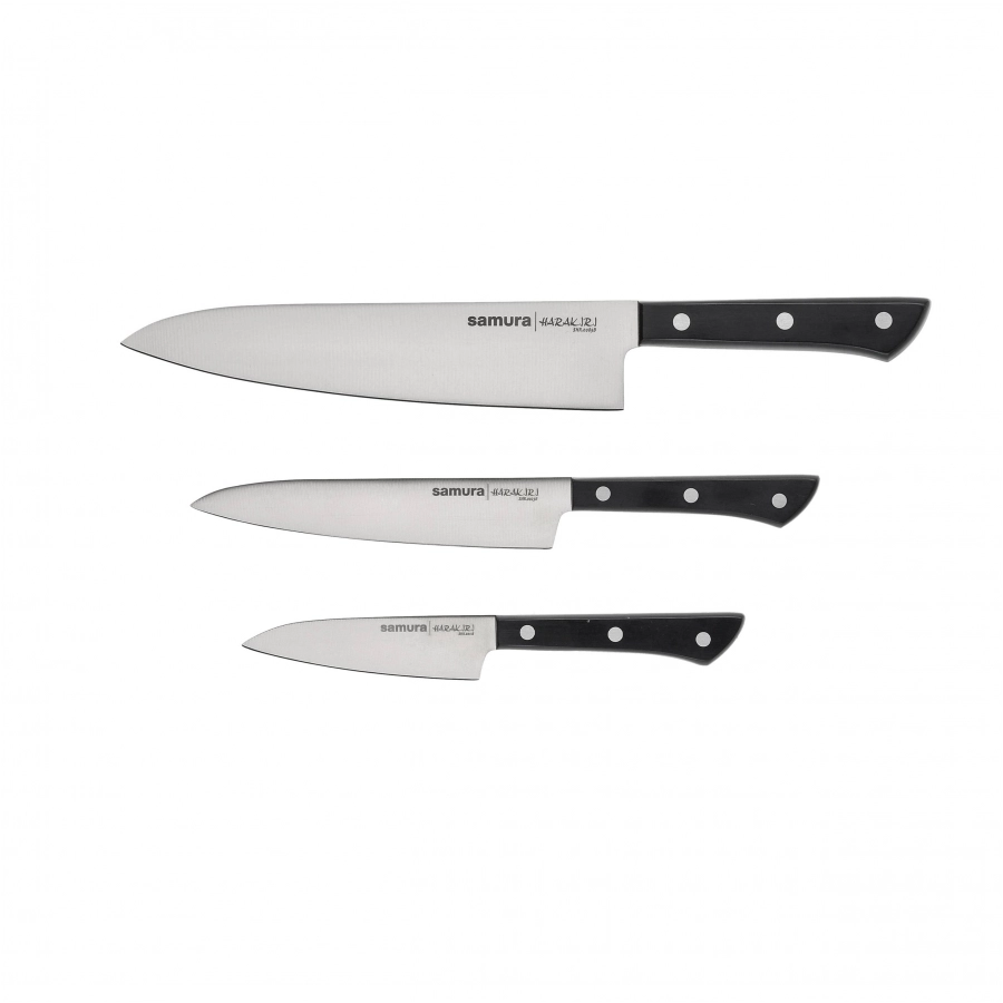 Set of 3 Samura Harakiri kitchen knives 1/9