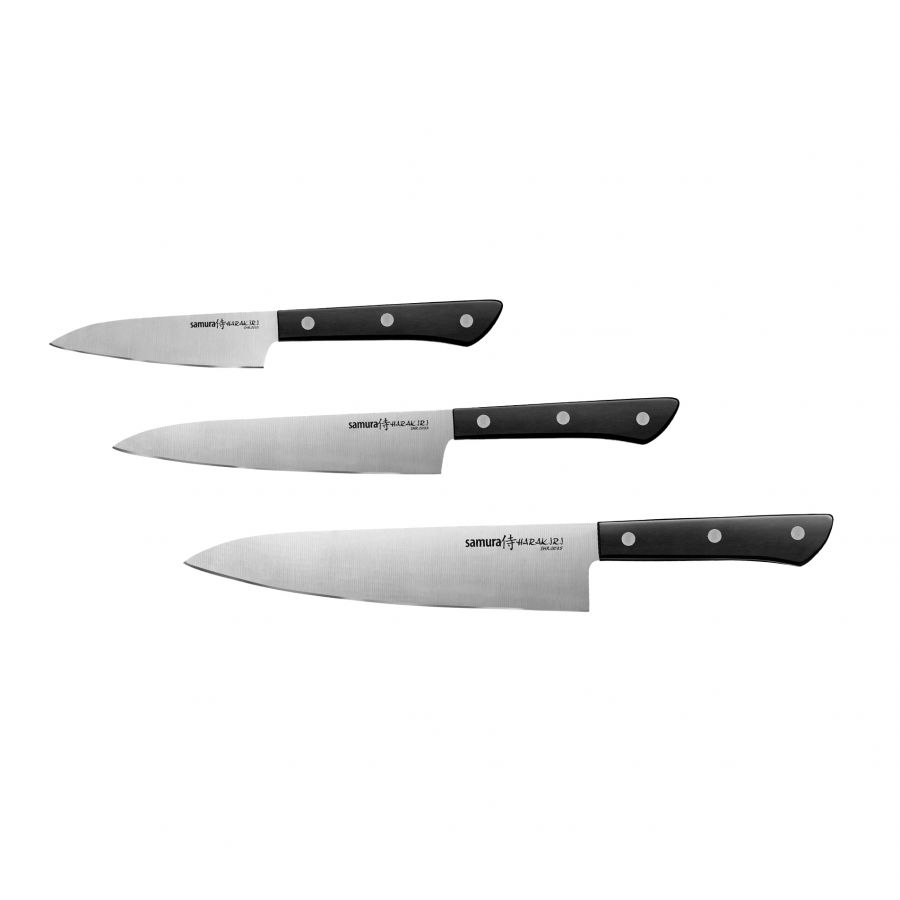 Set of 3 Samura Harakiri kitchen knives 1/5