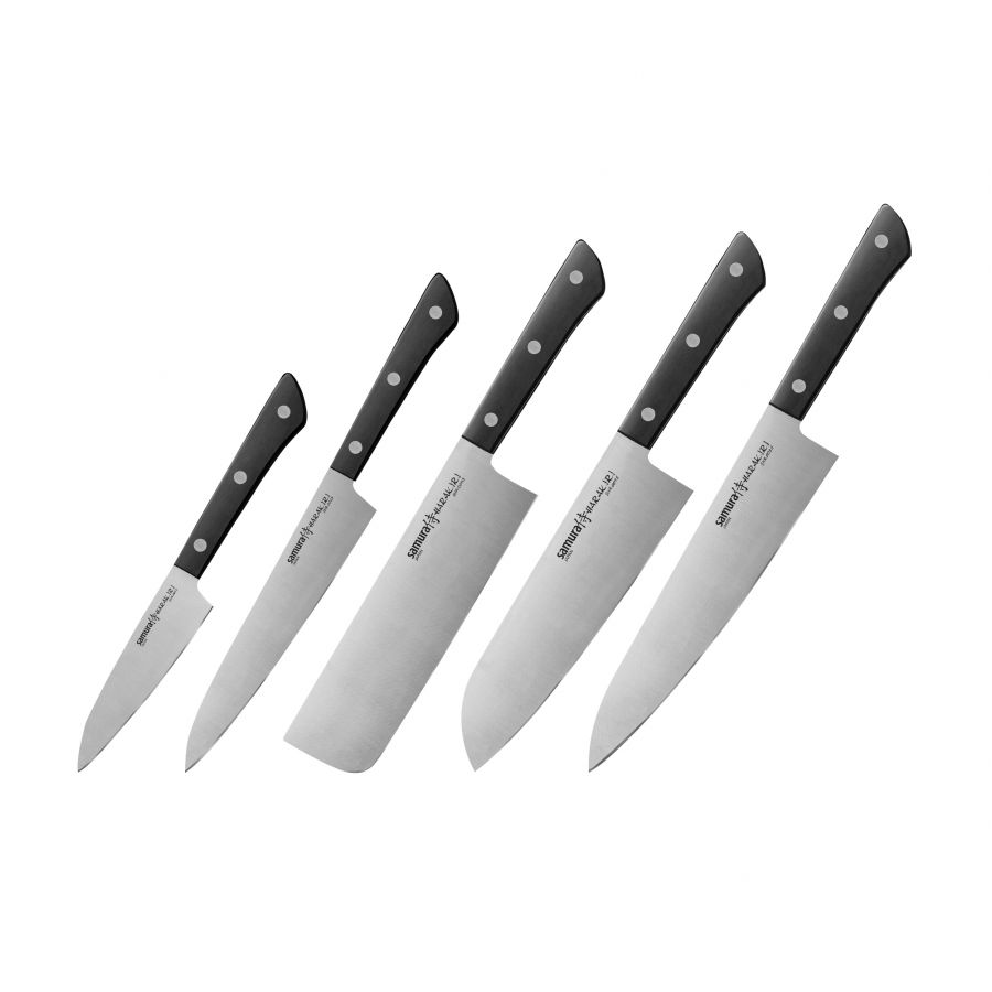 Set of 5 Samura Harakiri kitchen knives 1/2