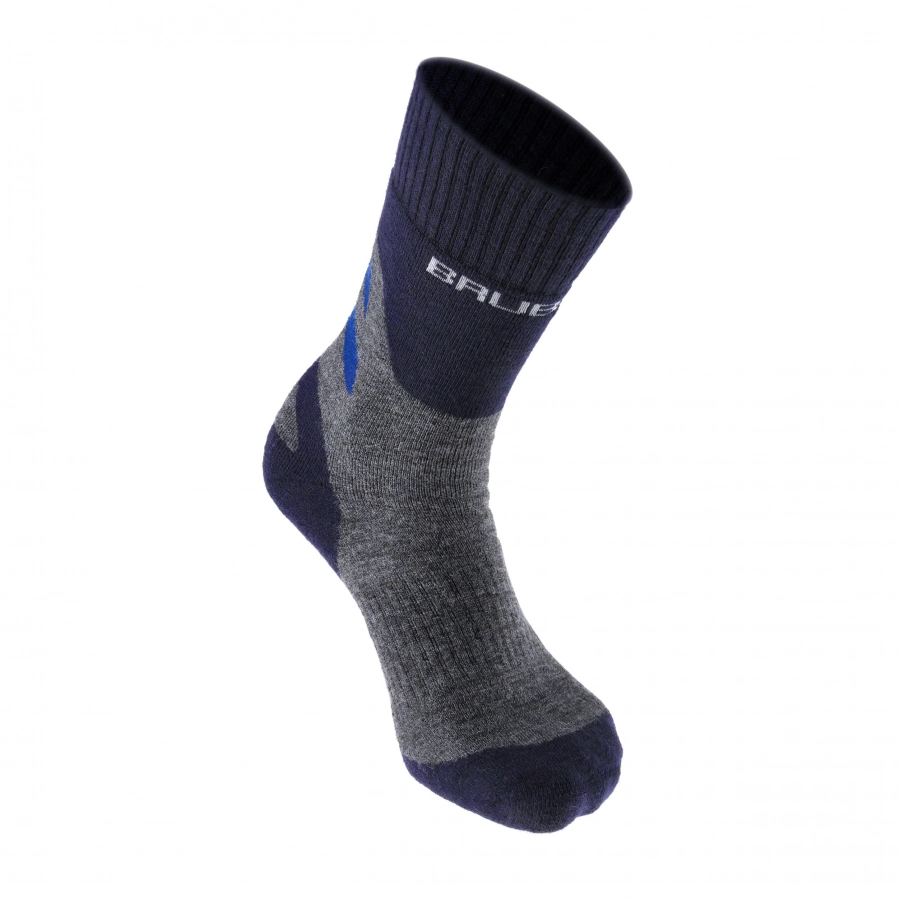 Skarpety męskie Brubeck Trekking Merino grafitowo - niebieskie 3/6