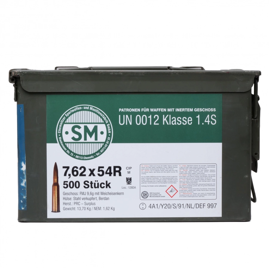 SM Chemnitz 7.62x54R 9.5g/148grs FMJ ammunition 2/4