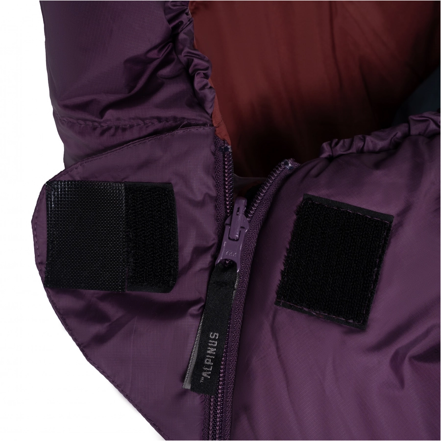 Śpiwór Alpinus Fiber Pro WS 1100 dla praworęcznych, burgundowy 4/8