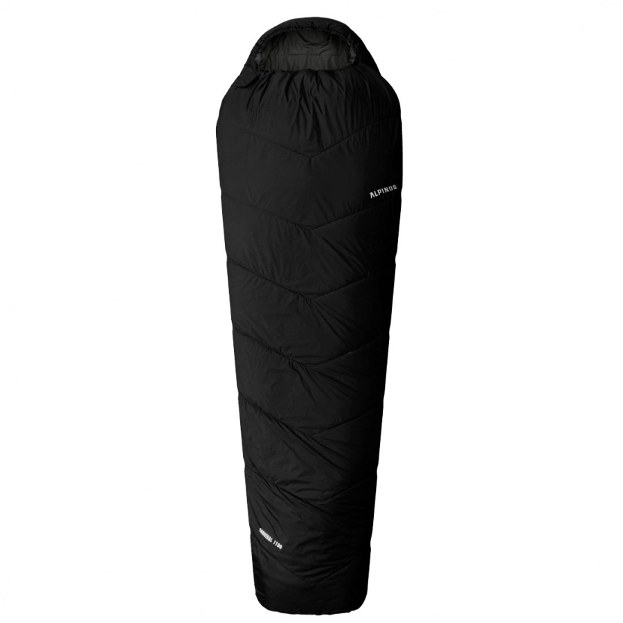 Śpiwór Alpinus Survival 1100 czarny dla leworęcznych 1/9