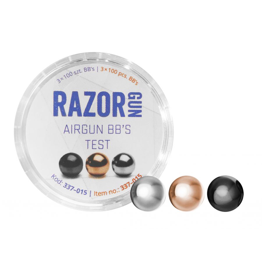 Śrut BBs RazorGun TEST (Black, Silver, Gold) 4,46 mm 3x100 szt. 1/2