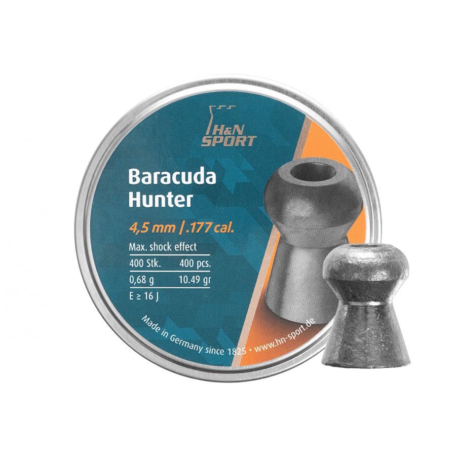 Śrut diabolo H&N Baracuda Hunter 4,5 mm 400 szt. 1/3