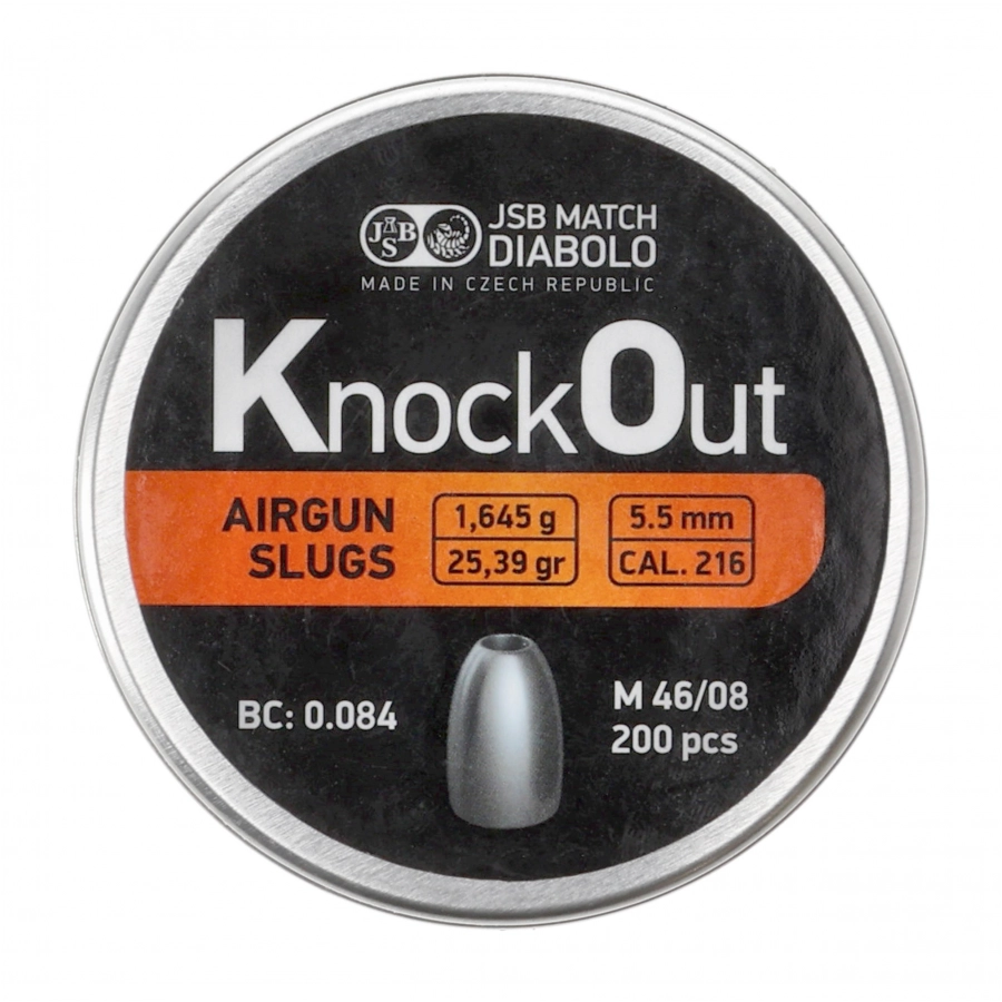 Śrut diabolo JSB Knock Out Slugs 5,5 mm 200 szt. 1/4