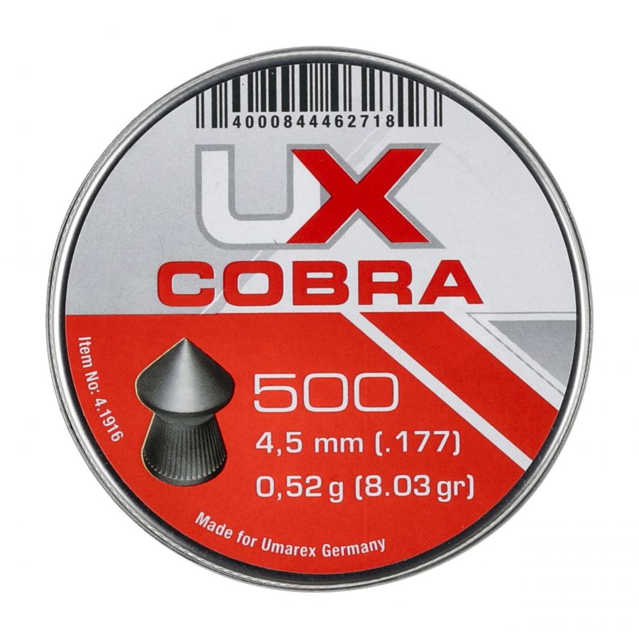Śrut diabolo Umarex Cobra Pointed Ribbed 4,5/500 1/5