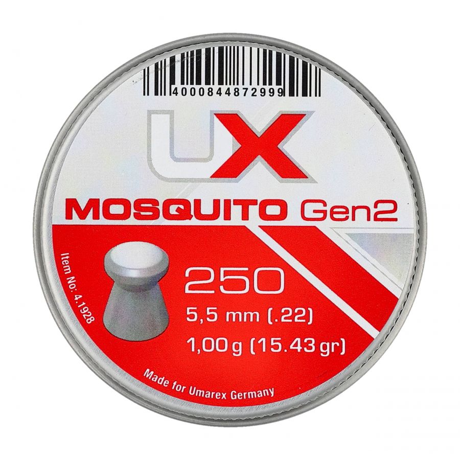 Śrut diabolo UX Mosquito Gen 2. 5,5 mm 250 szt. 1/4