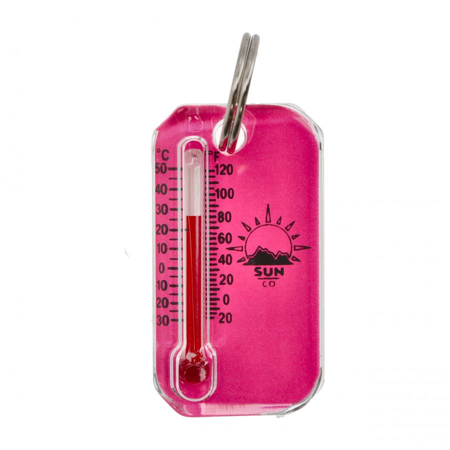 Sun Co. thermometer keychain. Zip-O-Gage Neon pink 2/3