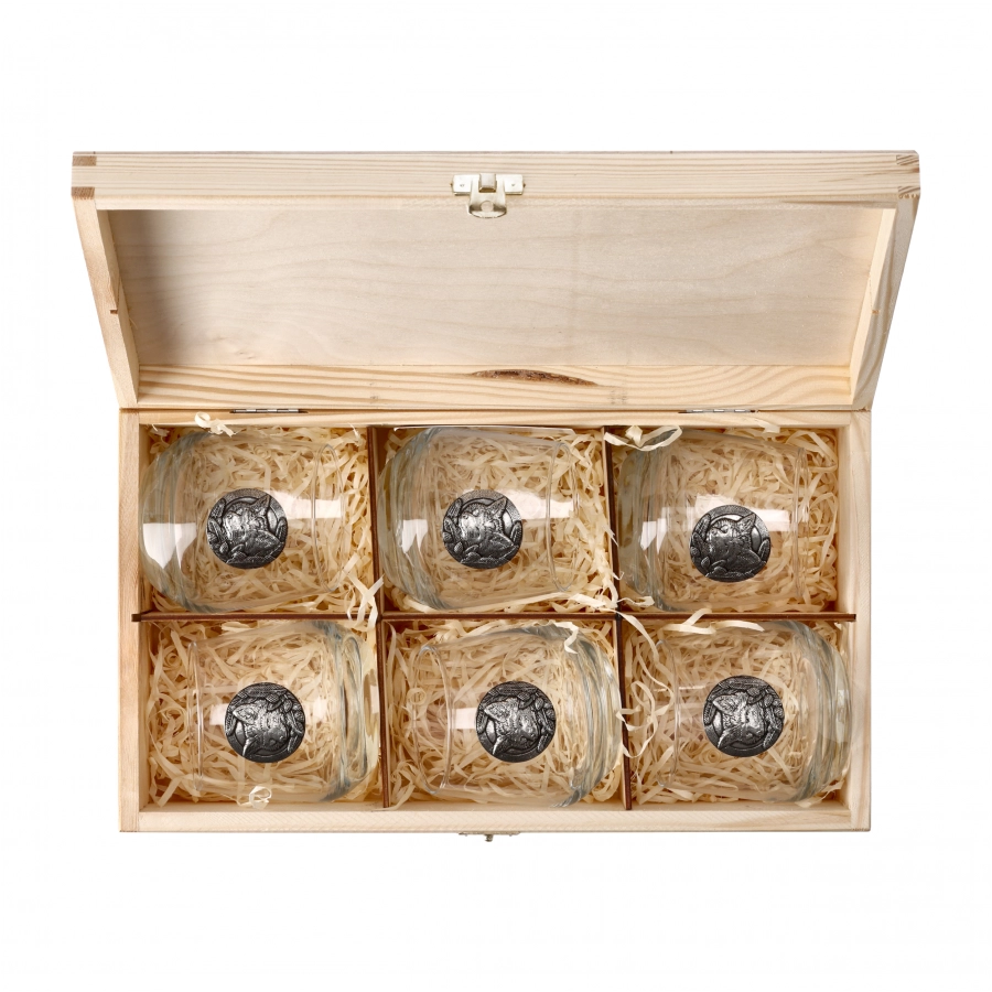Szklanki do whisky Golden Fox Luna Lis zdobione odlewanym elementem 6 szt. 4/6