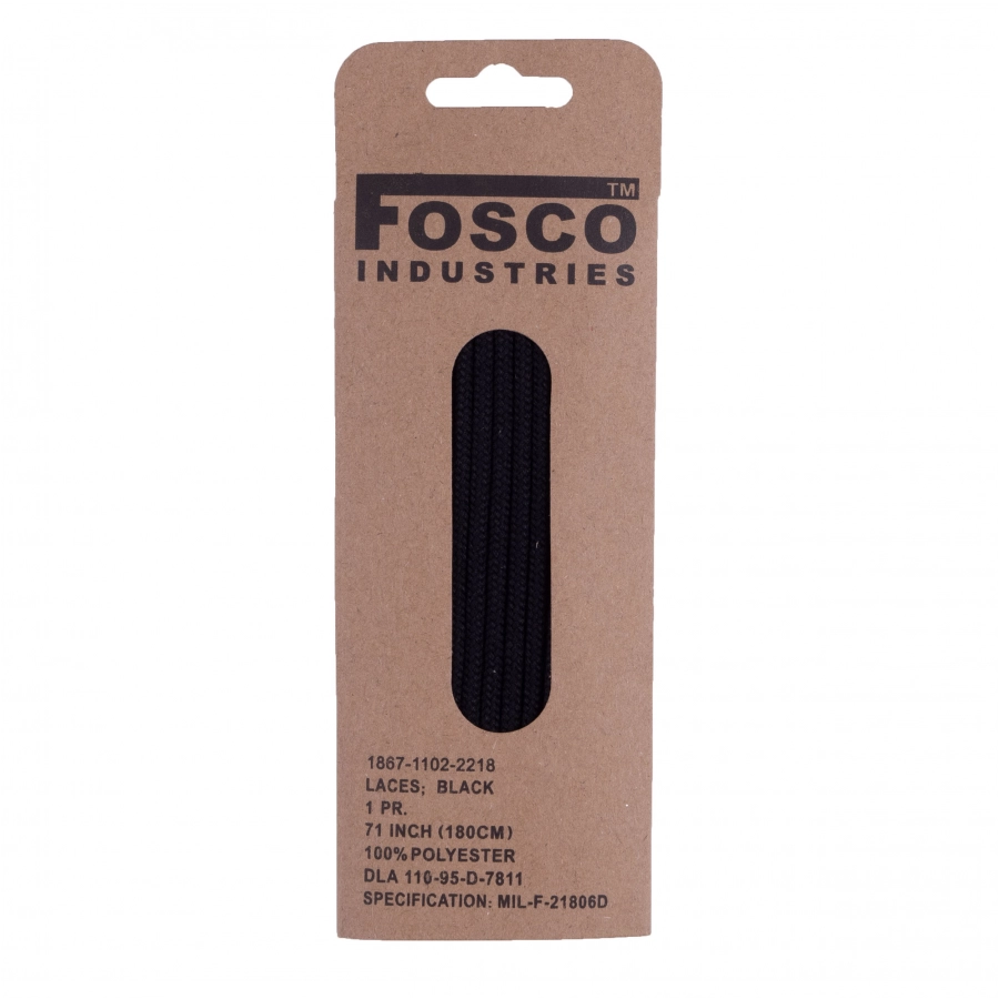 Sznurówki Fosco 180 cm poliester czarne 1/2