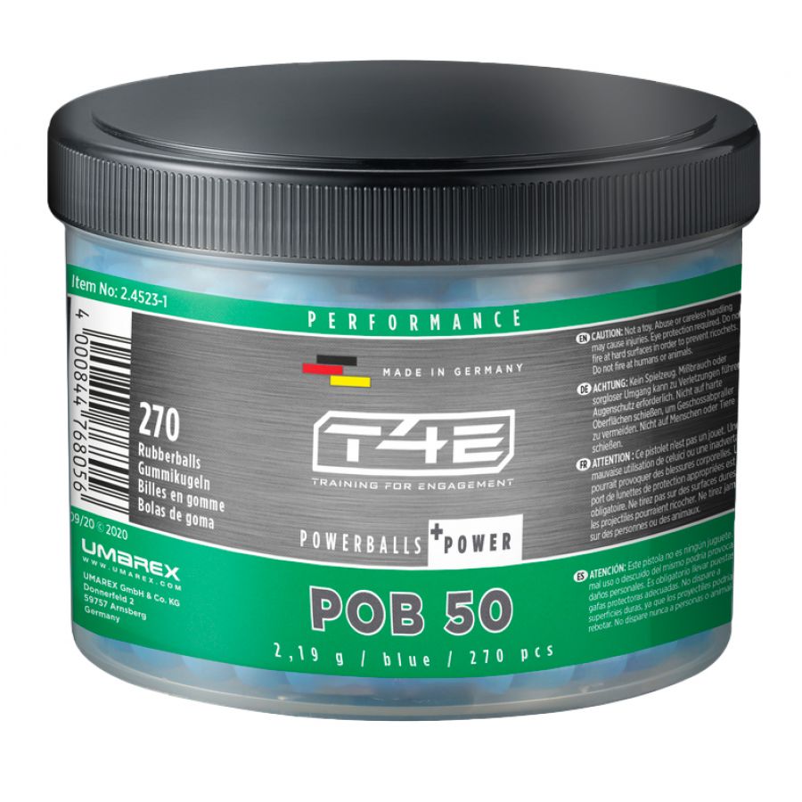 T4E Performance POB .50 270 rubber balls. 1/2