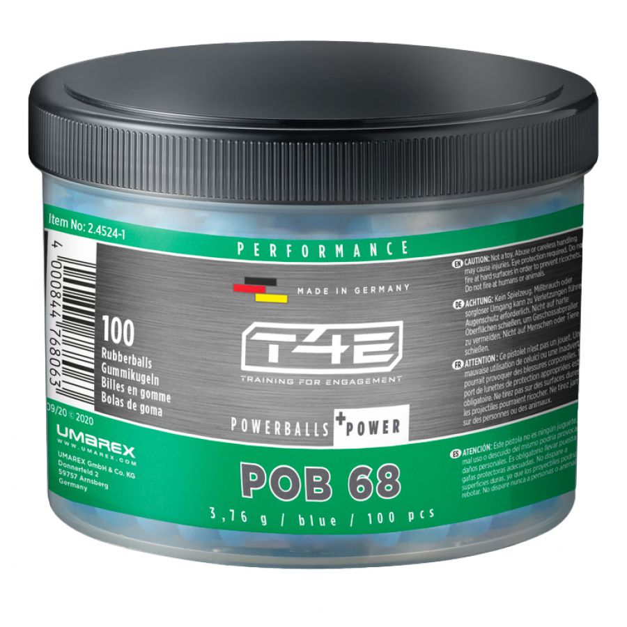 T4E Performance POB .68 100 rubber balls. 1/2