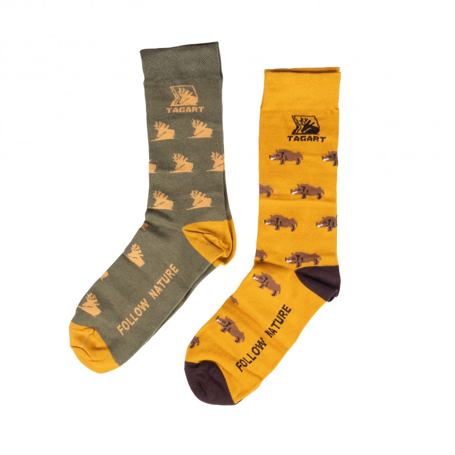 Tagart Fn men's socks two-pack Summer Boar greenlo 1/1