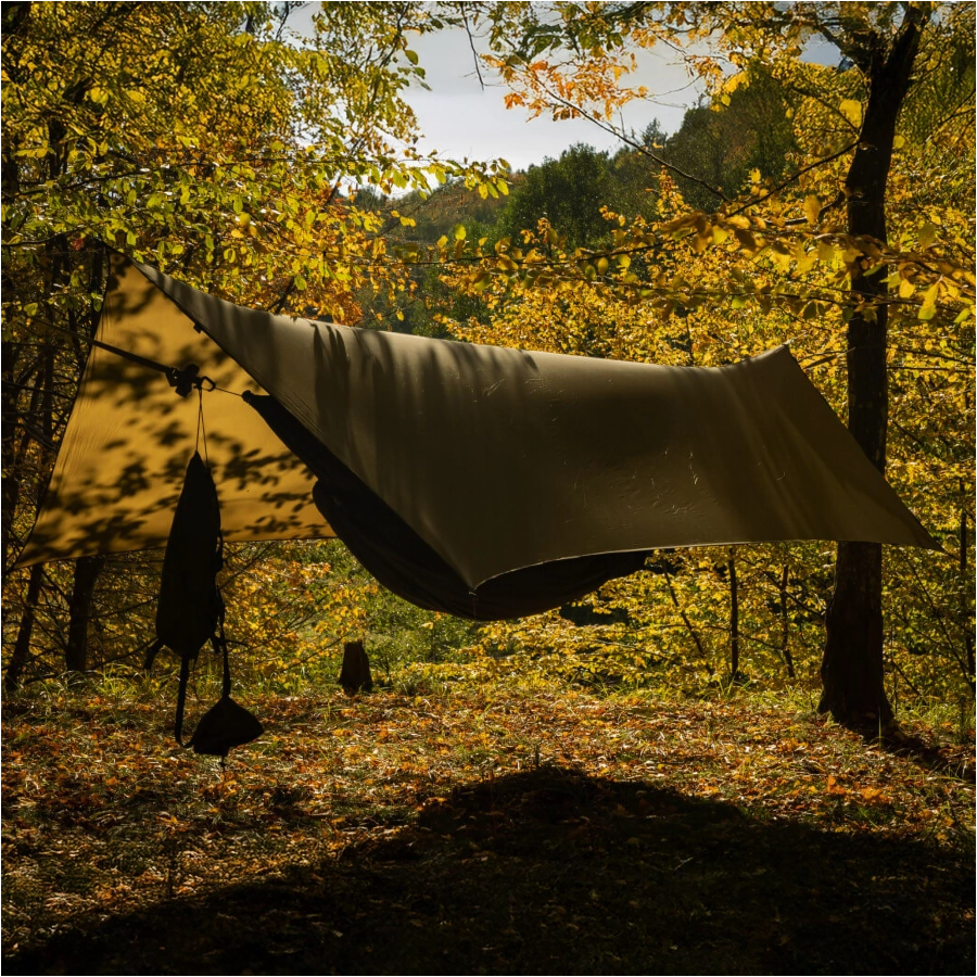 Tarp Flyhamak Sola 4x3m ciemnooliwkowy 3/6