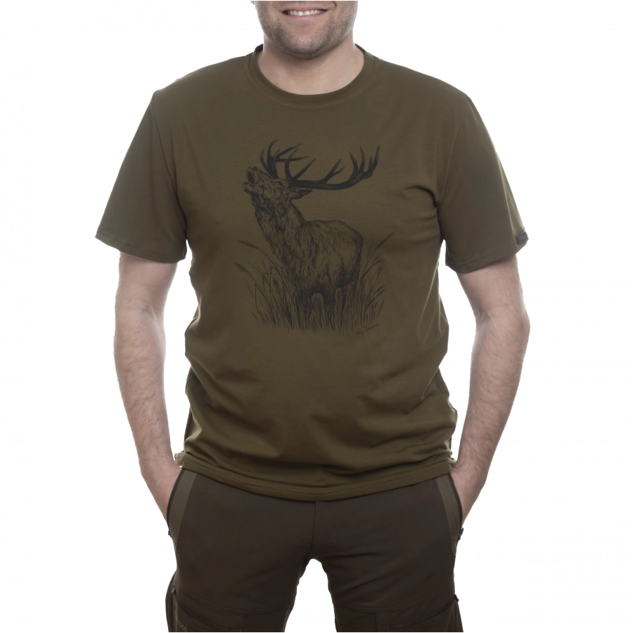 Taurus Deer men's t-shirt, olive green 1/1