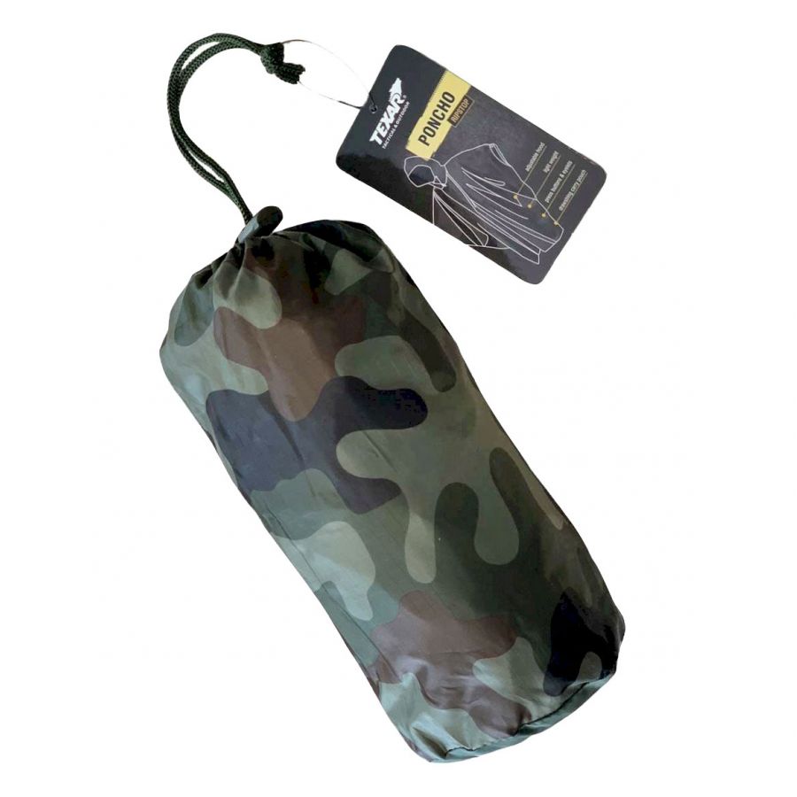 Texar ripstop pl camouflage poncho 2/2