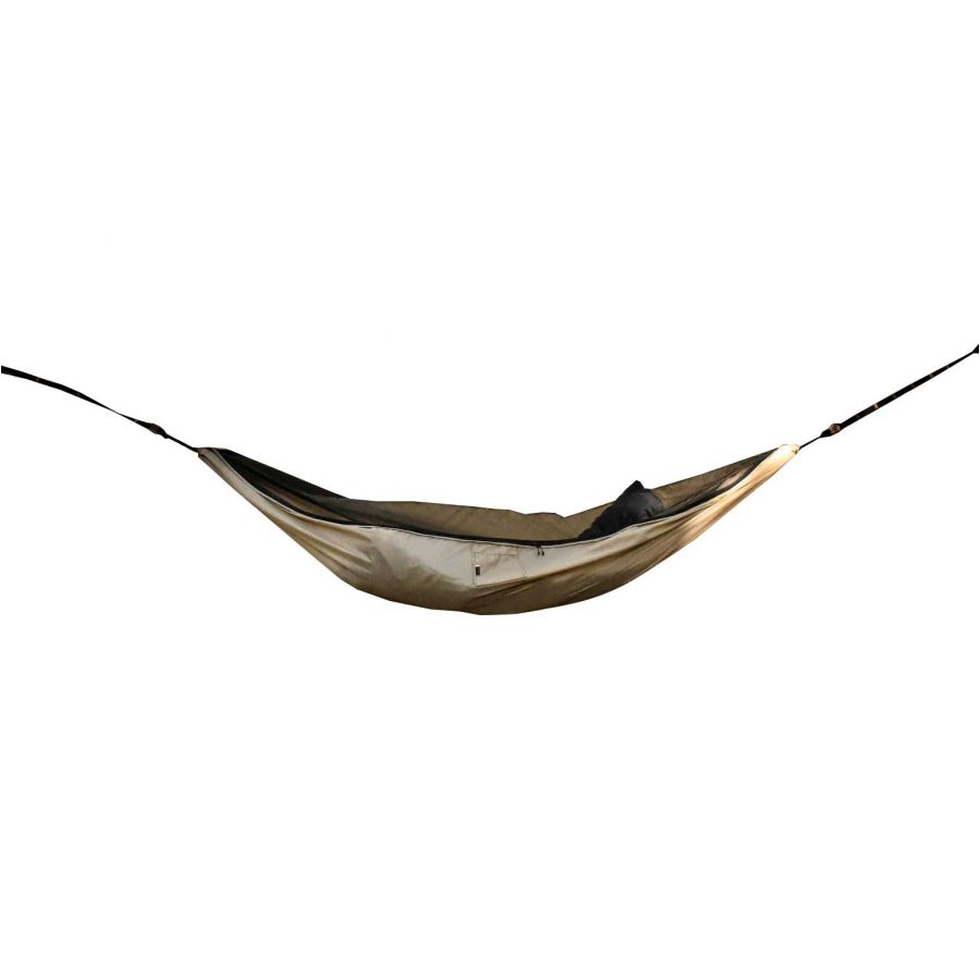 TigerWood Dragonfly V1 long hammock with desert moss. 1/5
