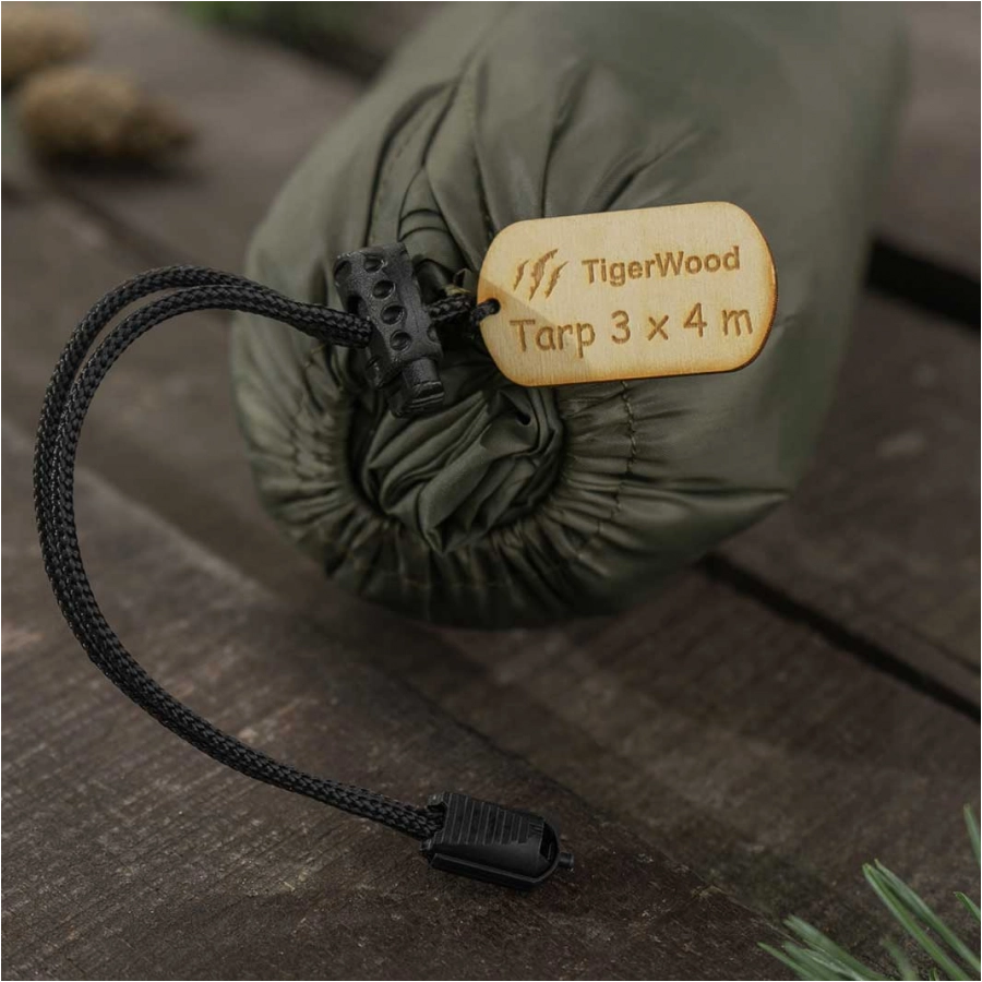 TigerWood thermo tarp 3 m x 4 m olive green 3/8