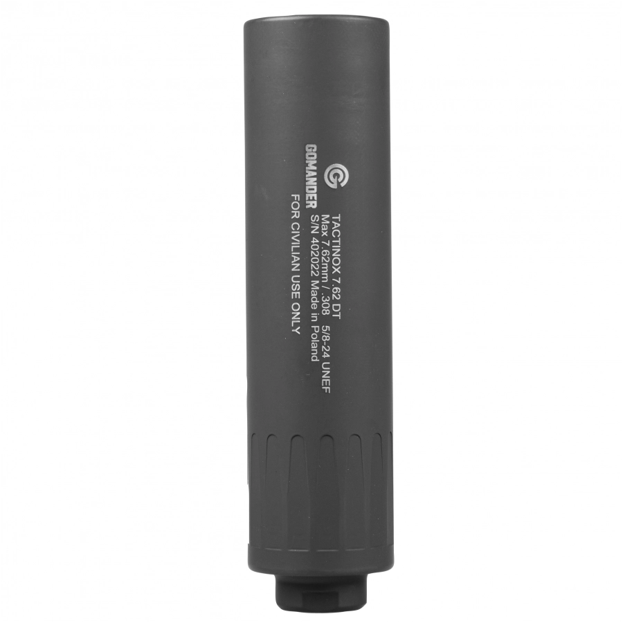 Tłumik do broni Gomander Tactinox 7,62 DT nienasuwany 42 mm 5/8x24 stal nierdzewna czarny 1/2