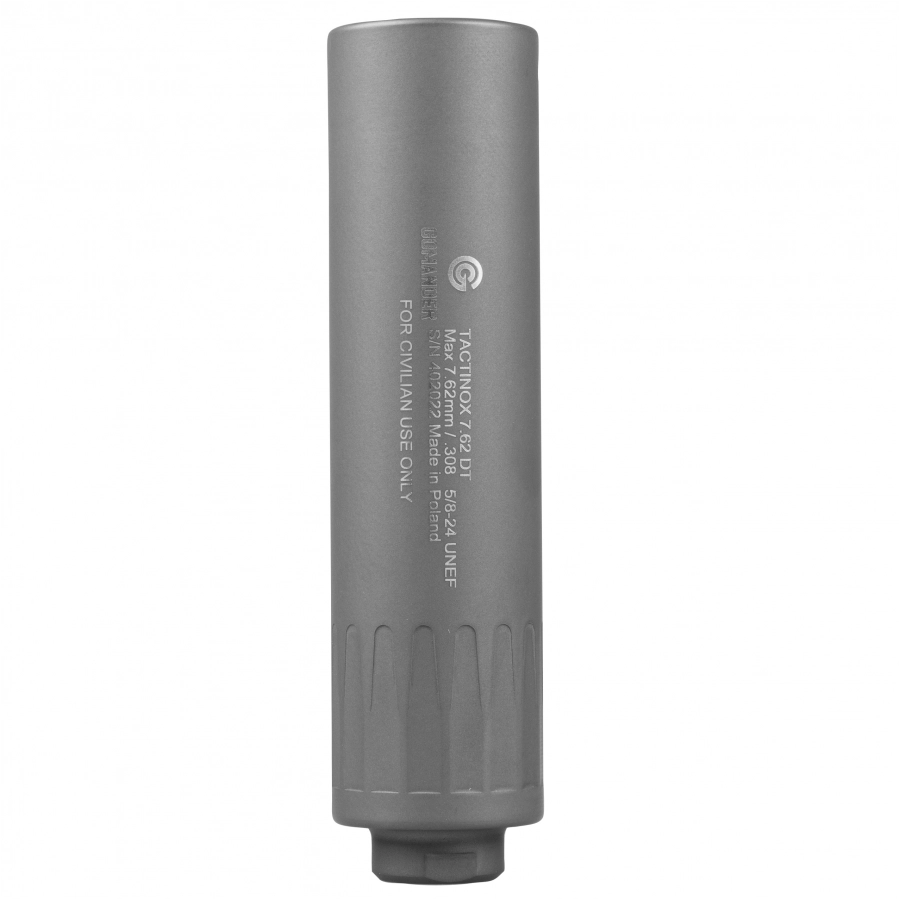 Tłumik do broni Gomander Tactinox 7,62 DT nienasuwany 42 mm5/8x24 stal nierdzewna  szary 1/2