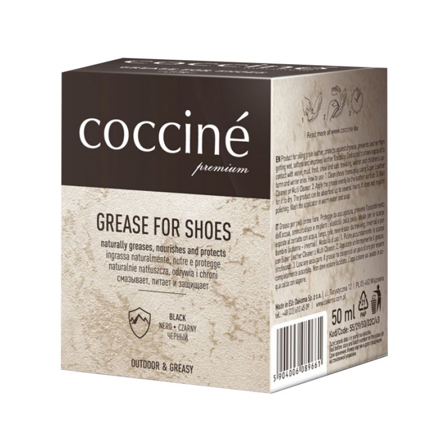 Tłuszcz ochronny do skór Coccine Grese for shoes 50 ml, czarny 2/2