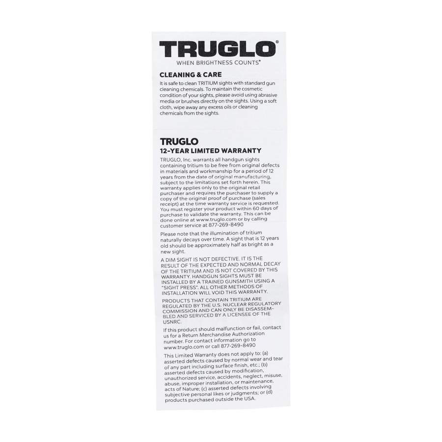 Trytowe przyrządy celownicze TruGlo TG231G1C do pistoletów Glock 4/5