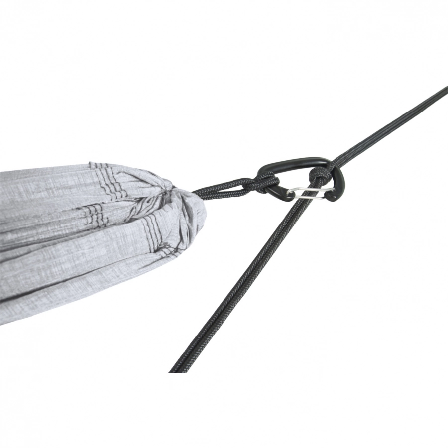 TTTM hammock 320 x 300 cm + carabiners and ropes, gray 2/3