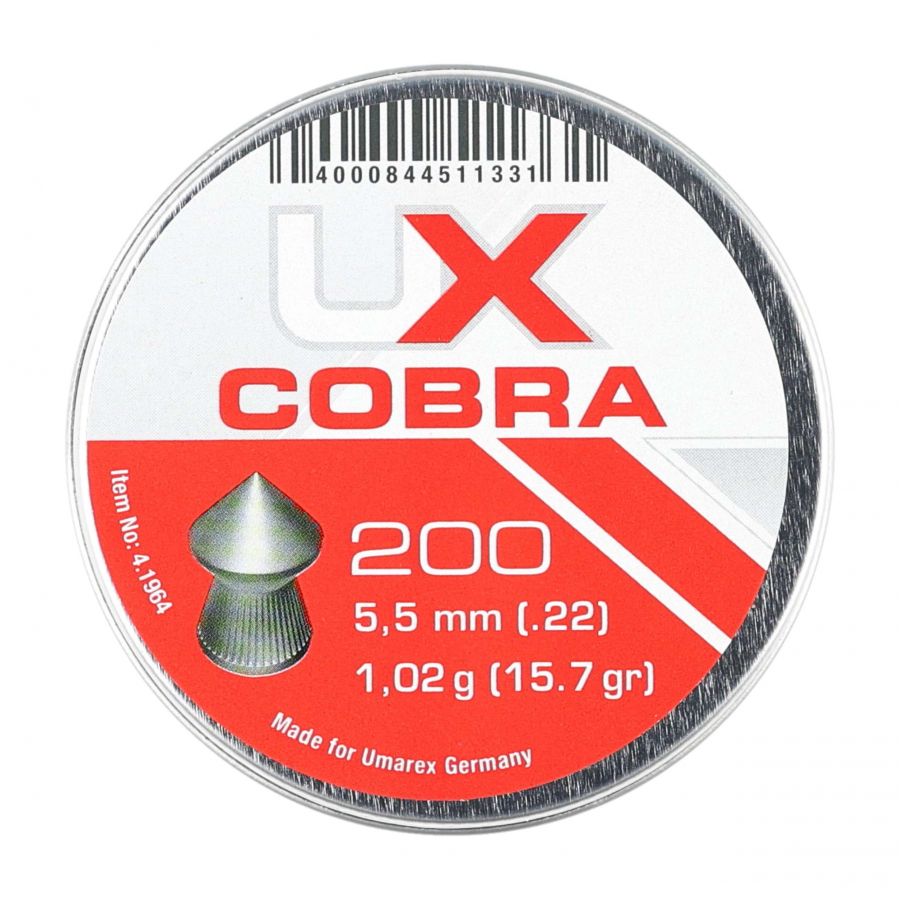 Umarex Cobra Pointed Ribbed 5.5/200 diabolo shot. 1/4